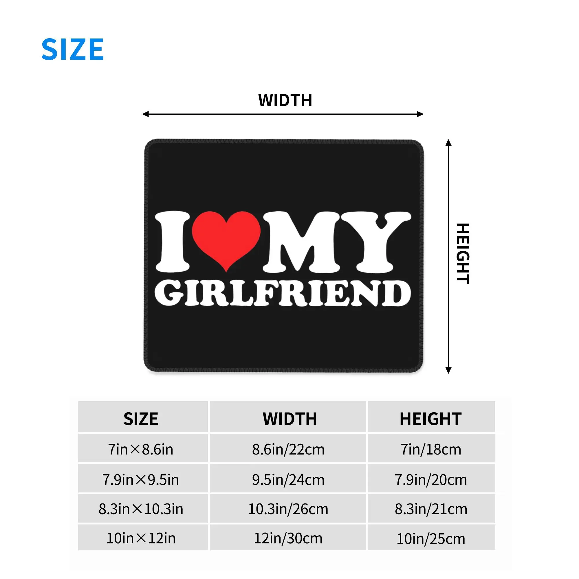 I Love My Girlfriend Mauspad, Computer-Tastatur, Mauspad, Gamer, PC, Laptop, Schreibtischunterlage, Bürozubehör, Tischsets