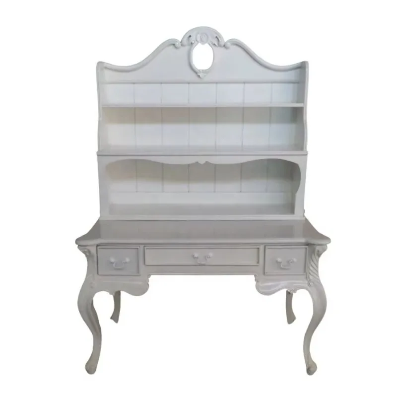 

Antique Reproduction Desk with Hutch Knock Down Desk with Bookcase Designed for French Style Home Office Furniture
