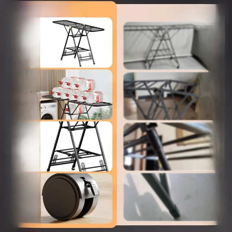 

Indoor Outdoor Carbon Steel Clothes Drying Rack Free Standing Wing Shape Quilt Drying Frame Home Use Laundry Care Equipment