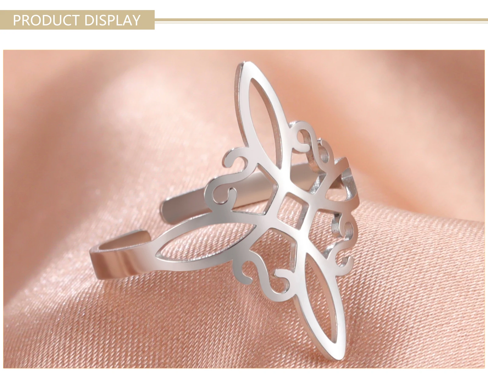 Skyrim Hexenknoten-Ring für Frauen, Edelstahl, verstellbar, offene Fingerringe, 2025, neuer Hexerei-Amulett-Schmuck, Geburtstagsgeschenk – Detail 3