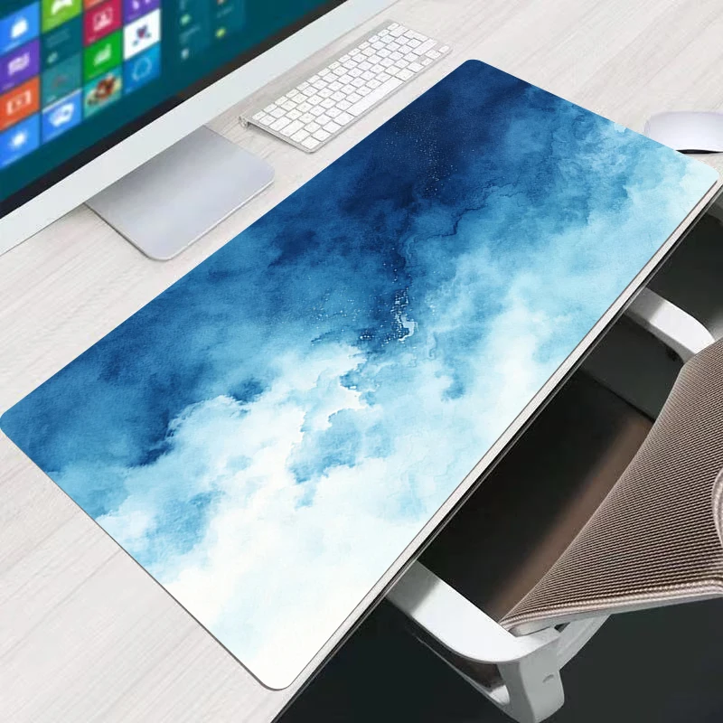 Mouse Pad Notbook PC Gamer Mouse Mat Blue Art Fluid Keyboard Pad NonSlip Rubber Extended Office Computer Desk Mat Gamer MousePad
