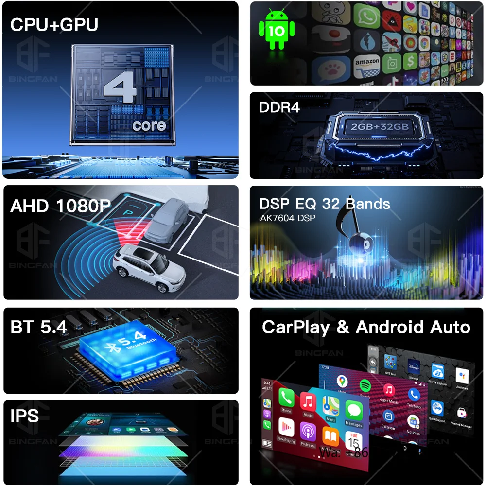 Android Car Stereo Multimedia System 9 Inch GPS Navigation Mirror Link FM GPS WIFI 2+32GB Carplay DSP Wifi Car Radio Player view 5
