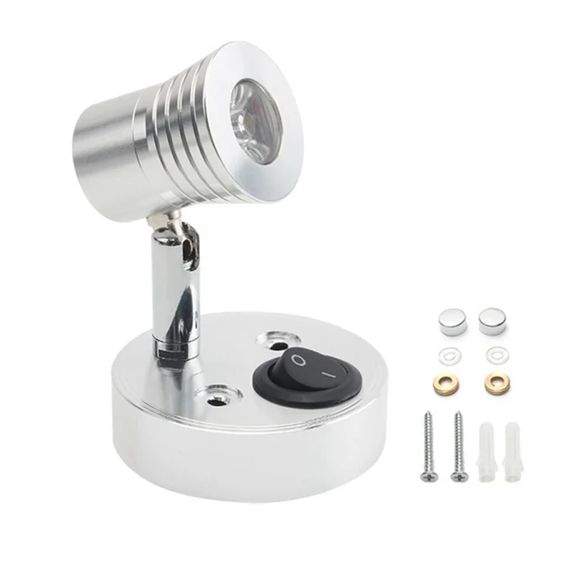 

Reading Light RV Boat Yacht Reading Wall Light for Campers, Trucks, Caravans, Buses, Boats and Utility Vehicles(Silver)