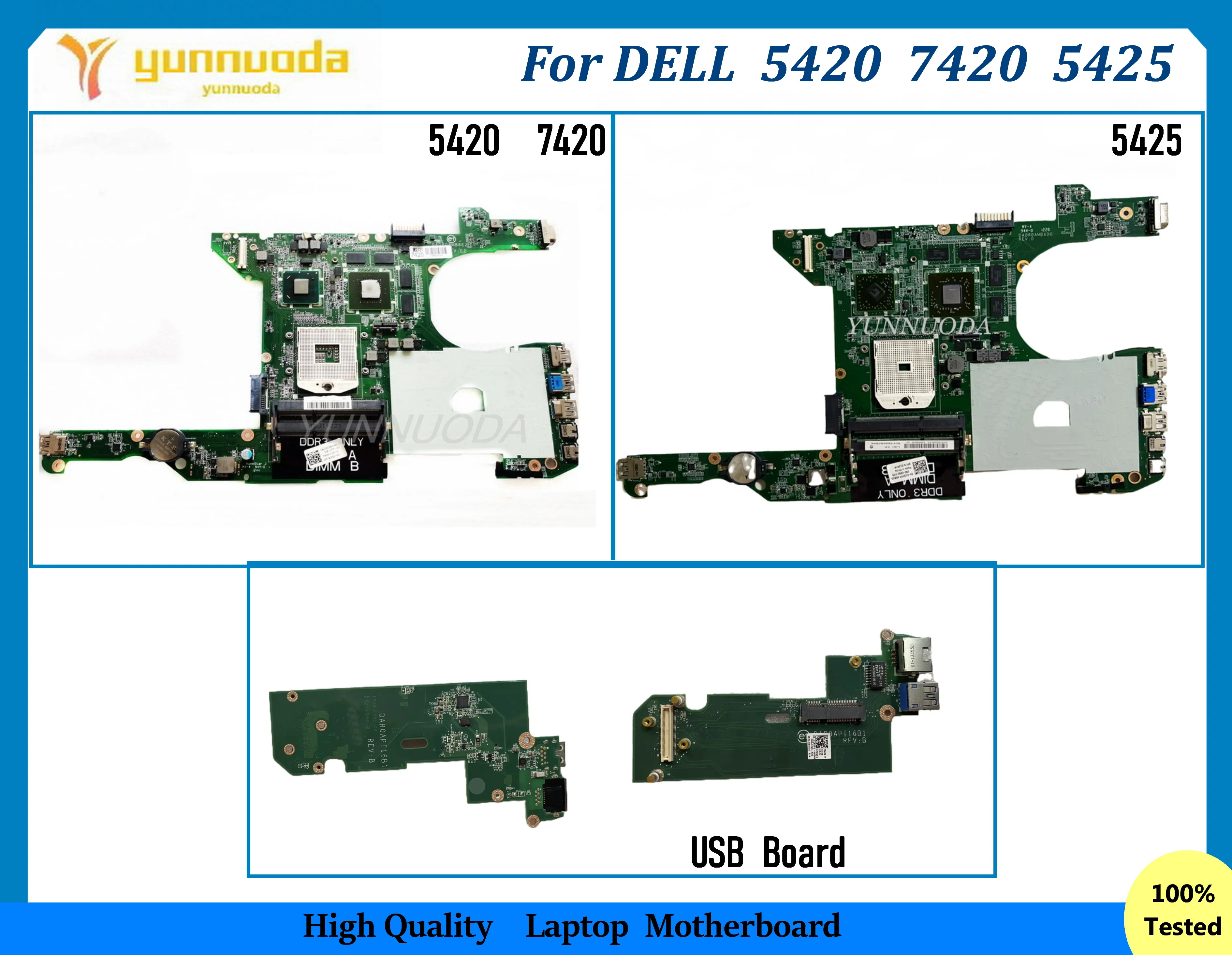 

DA0R0AMB6D0 DA0R08MB6E2 DA0V08MB6D1 для Dell Inspiron 14R 5420 7420 M421R 5425 V3460 Материнская плата ноутбука VGA LAN USB BOARD