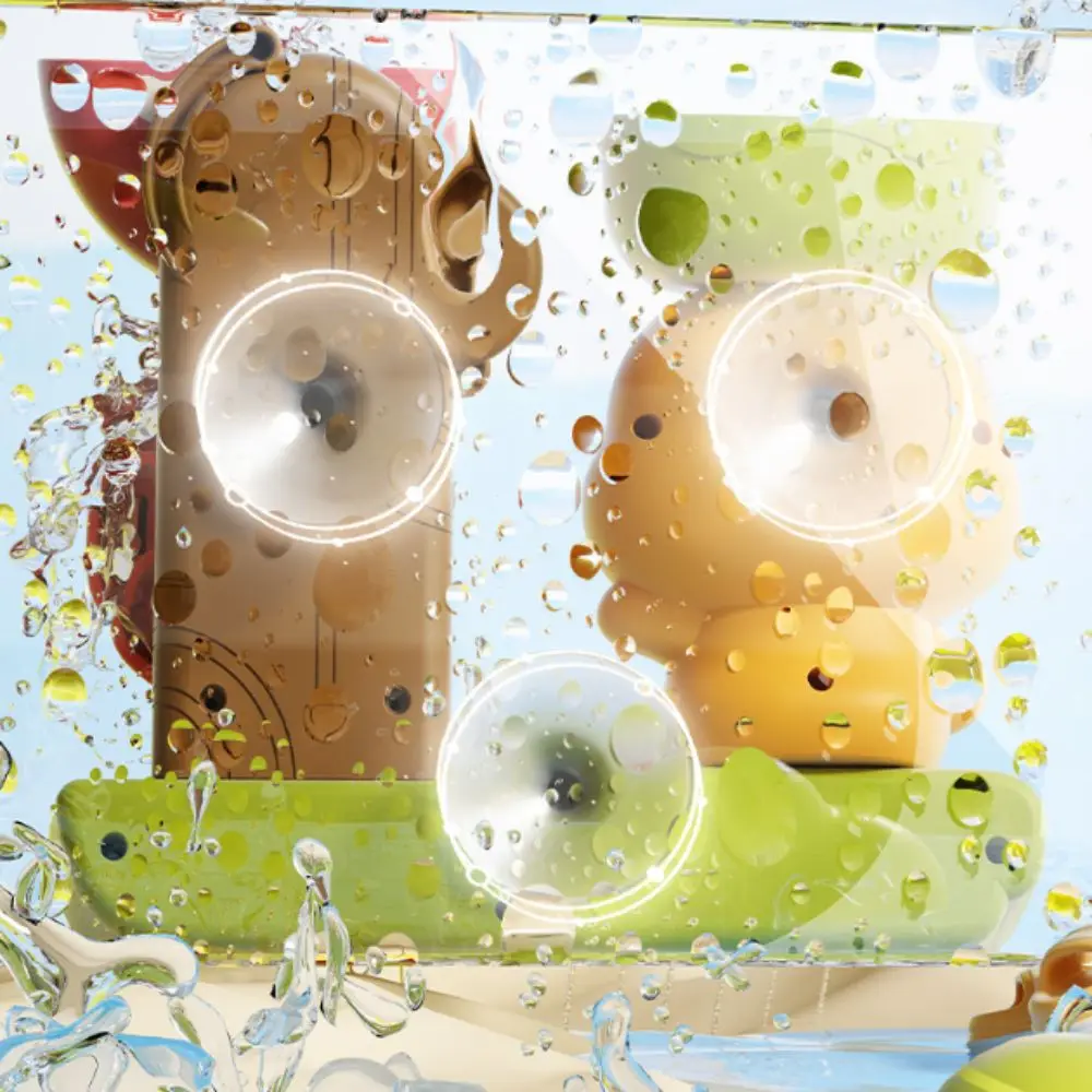 Duck&Lion Baby Spin Top Bath Toys Wall Suction Cup Crocodie Rotating Water Wheel Toy Educational Stable Baby Shower Toy Bathtub