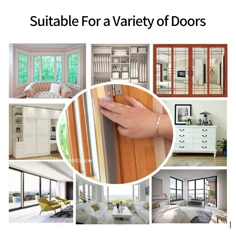 200cm/roll Door Window Sealing Strips Self-Adhesive Sound-Proof Door Window Gap Foam Noise Insulation Dust-proof Tape