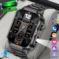 Reloj inteligente militar LIGE para hombre IP68 resistente al agua rastreador deportivo al aire libre linterna LED llamada Bluetooth reloj inteligente para hombre para Android iOS