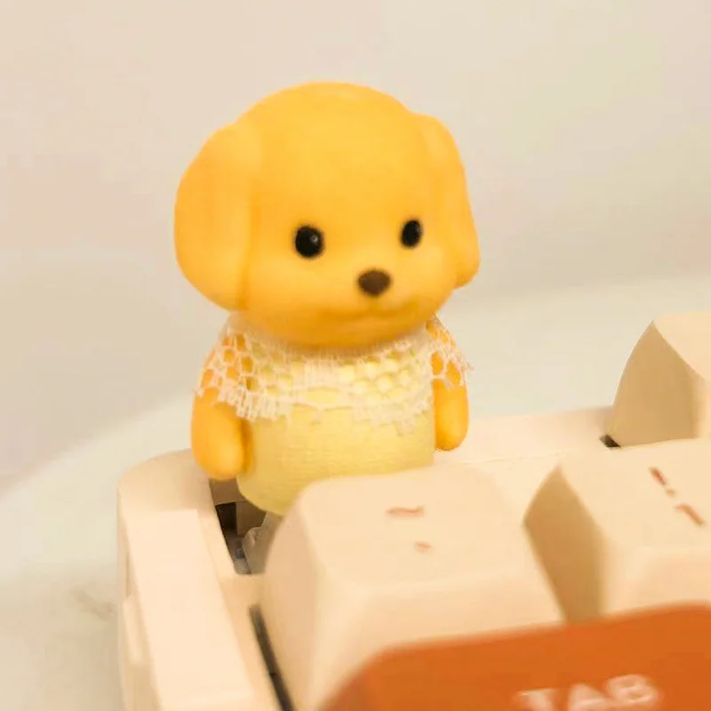 Original Cartoon Cute Puppy 3D Keycaps Milo Artisan Anime Poodle Keyboard Cap Customization KeyCap Mechanical Keyboard Gift