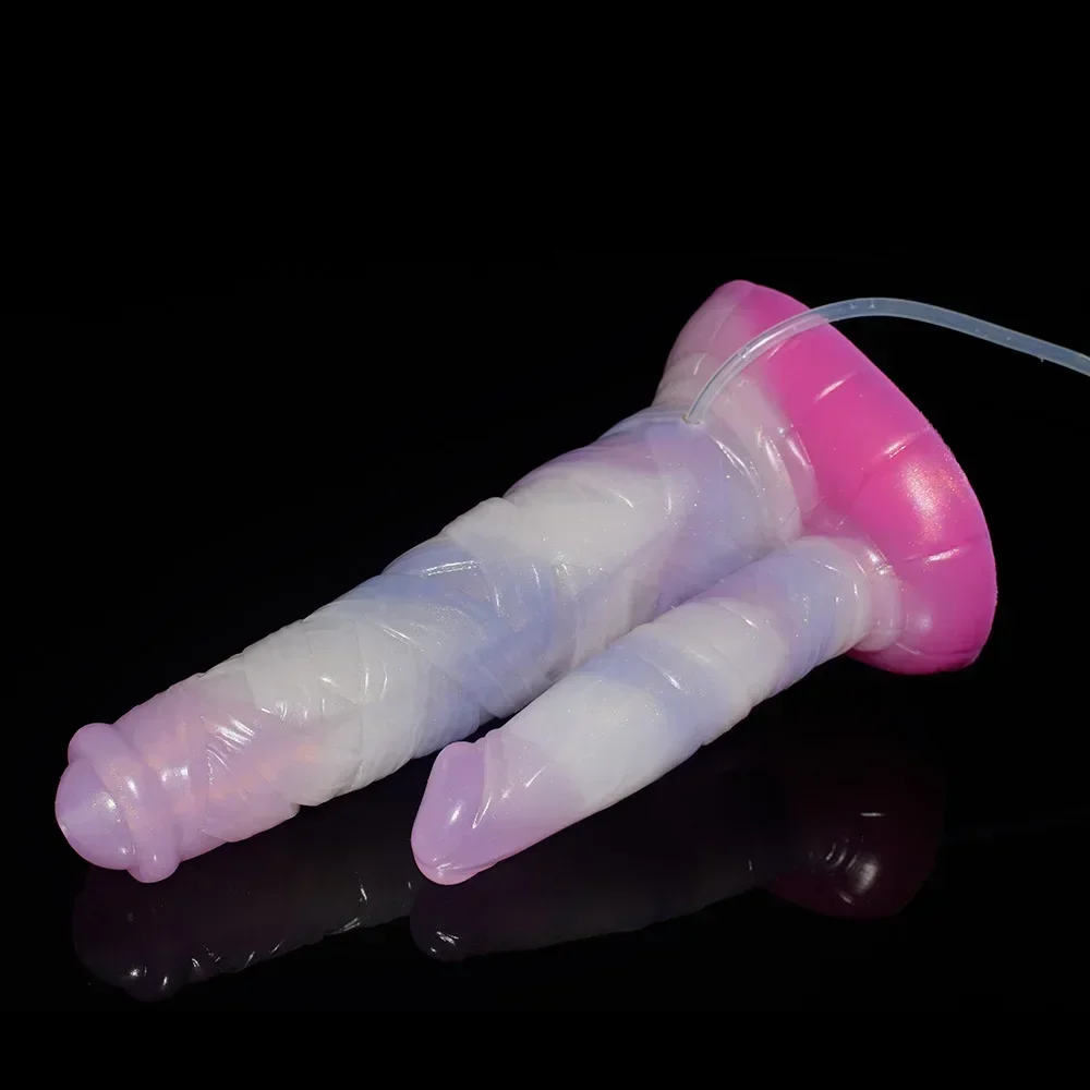 Liquid Silicone Shaped Penis Double Head Female with Affine Water Flush Dildo Sex Toys Massage Masturbation 1