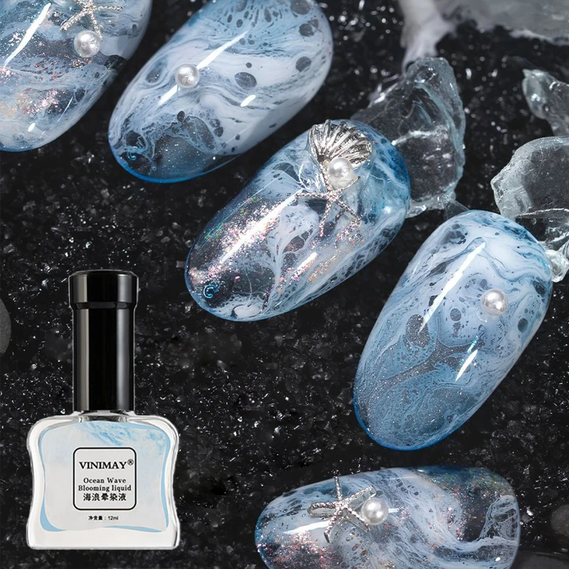 스크레치젤 Nail Polish Bubble Ocean Wave Gel DIY Nail Art Blossom Gel Halo Dye Semi Permanent Soak Off Marble Gel Polish Varnish