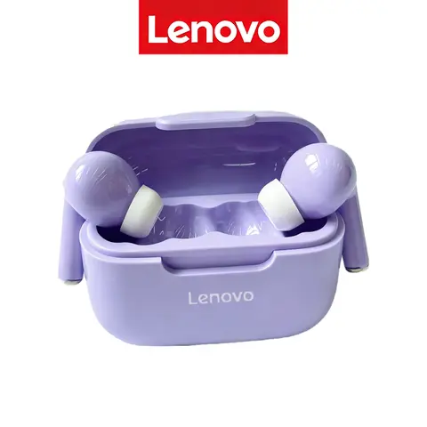 Lenovo Wireless Earbuds Bluetooth Light Weight Headphones with Deep Bass Sound 48h Playtime Earphones with Mic Portable Video