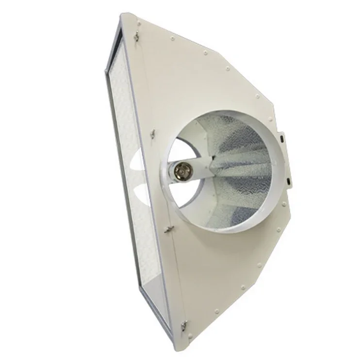 Greenhouse 6 Inch Air-cooled Flip Glass Protection Lampshade For Plant Fill Light Reflector Lamp Shade With Air Guide