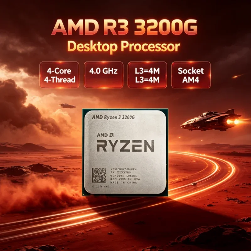 AMD Ryzen 3 3200G Socket AM4 4-Core 4-Thread DDR4 65W 4.0 GHz R3 3200G L3=4M Processor APU