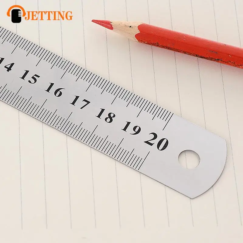 15/20/30cm Stainless Steel Metal Straight Ruler Ruler Tool Precision Double Sided Measuring Tool