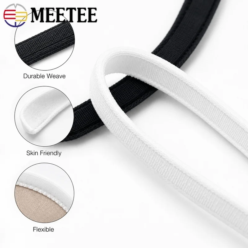10/20/30/50M 10mm Bra Underwire Channeling Tape Lingerie Wire Casing Protective Tubular Sleeve Lace Trim DIY Sewing Accessories
