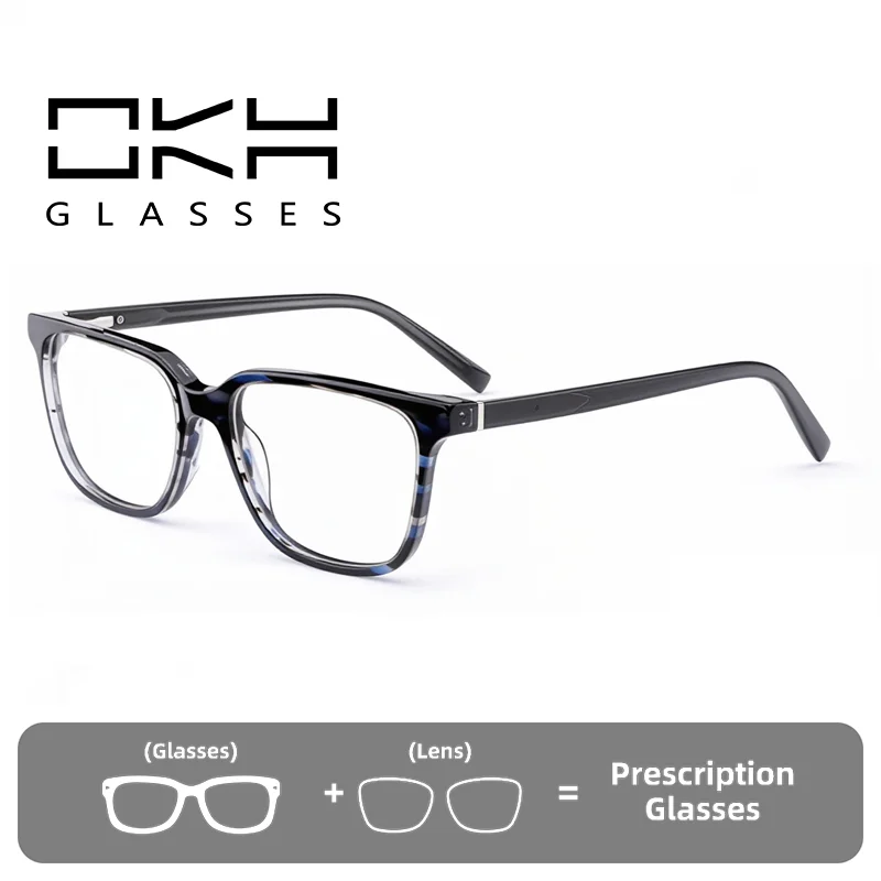 

OKH Retro Square Frame Anti Blue Light Reading Glasses Frame Men Computer Gaming Eyeglasses Reader Presbyopic Eyewear