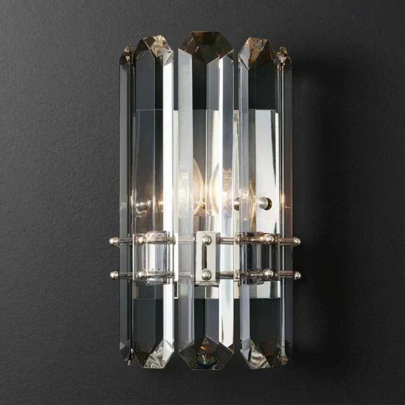 Modern Mini Crystal Wall Lamp LED Clear Prism Cristal Sconce Lighting Fixture Indoor Corridor Wall Sconce Home for Bedroom Foyer