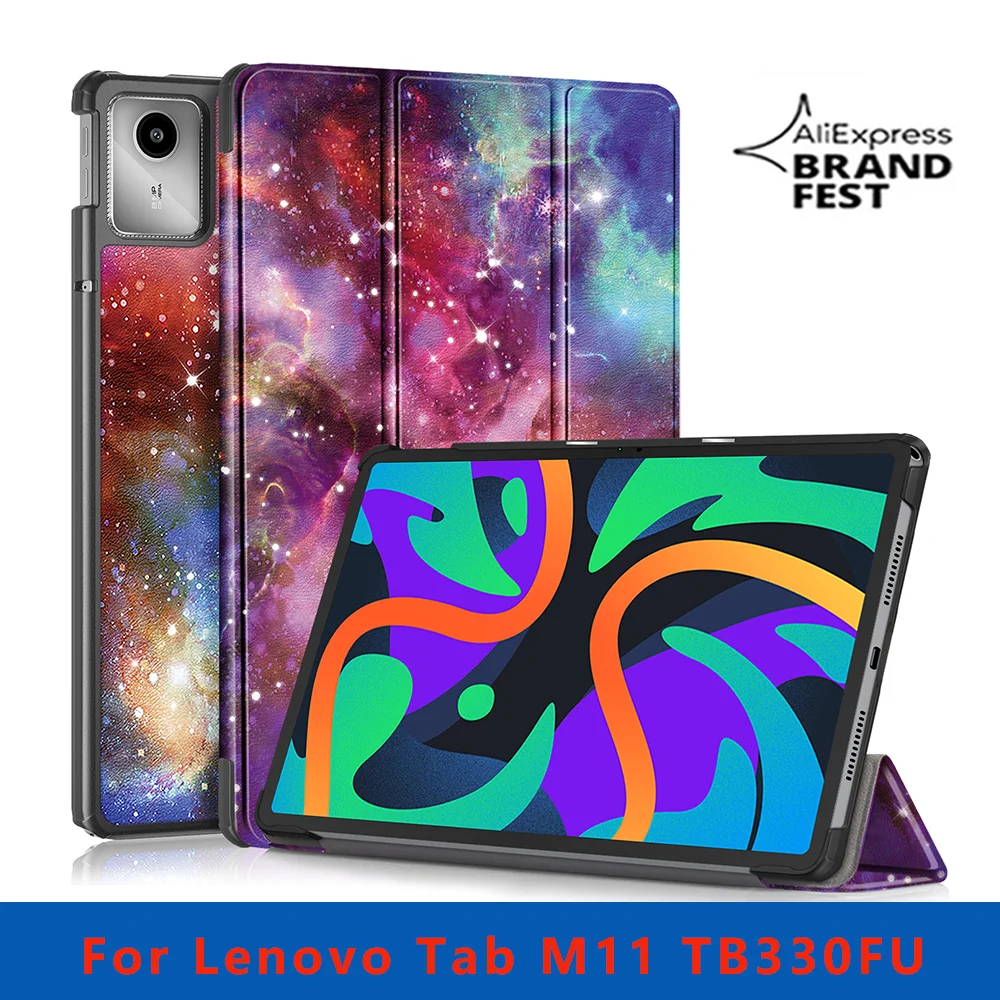 

Slim Magnetic Cover For Lenovo Tab M11 2024 11" Smart Case TB330FU Folding Stand Funda with Hard Back Shell Auto Sleep/Wake