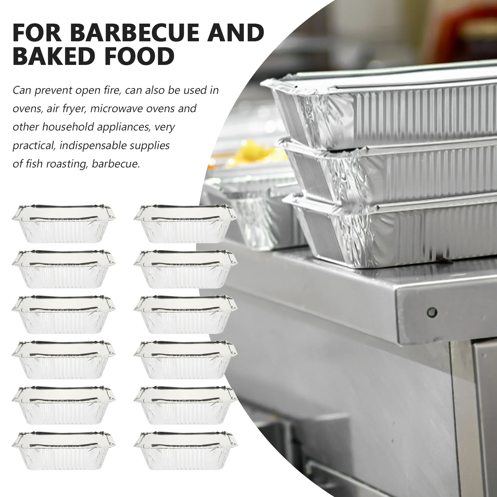 

125pcs Tin Foil Containers Disposable Food Pans For Bbq Oven Refrigerator Camping Picnic Wedding Party Household Use Foil Pans