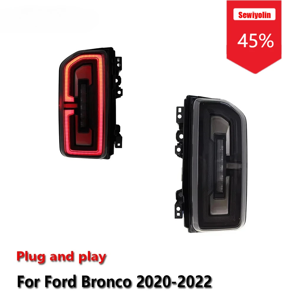 

Sewiyolin автомобильные светодиодные задние фонари в сборе для Ford Bronco 2020-2022 авто противотуманные DRL тормозные указатели поворота Plug and Play