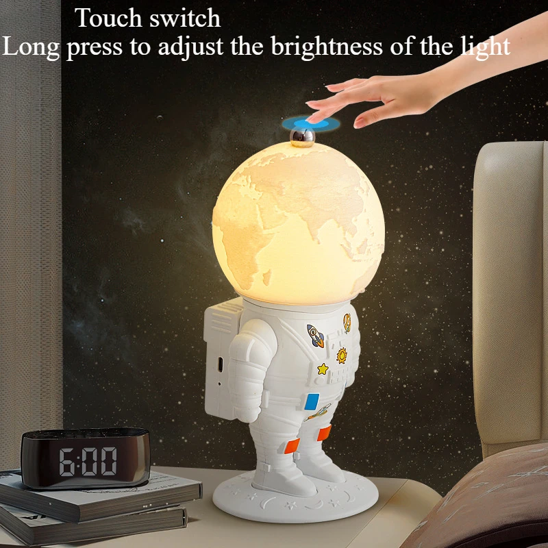 Nice Creative Astronaut Moon Night Lights Rechargeable Table Lamps Children's Room Decoration
