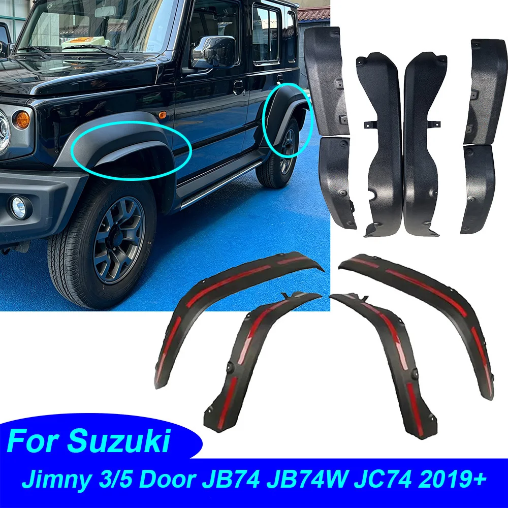 

For Suzuki Jimny 2019+ 3/5 Door JB74 JB74W JC74 4PCS Off-Road Widen Fender Flares Wheel Arch Mud Guards