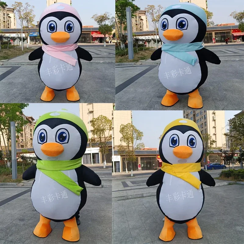 

Надувной костюм пингвина-гиганта для взрослых, плюшевый, для Хэллоуина, Рождества, вечеринок, рекламный костюм для выступлений