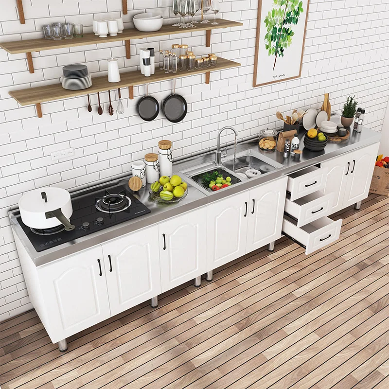 Stainless steel kitchen cabinets, hanging cabinets integrated household rental wardrobe, locker, stove cabinet integrated cabine