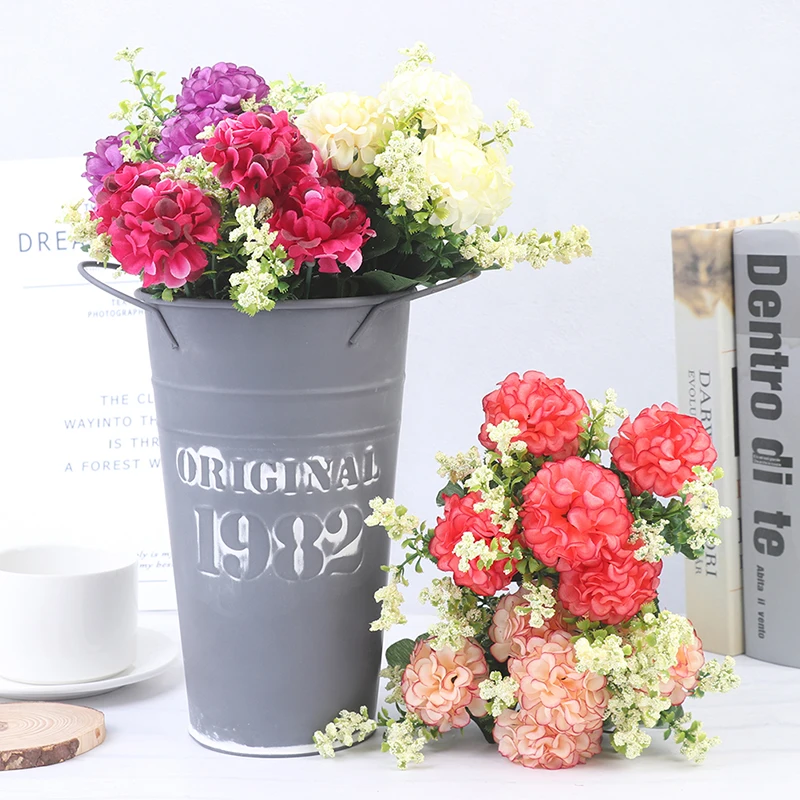 

1 Bouquet 5 Heads Hydrangea Silk Flower Artificial Flower Holding Flowers Decor