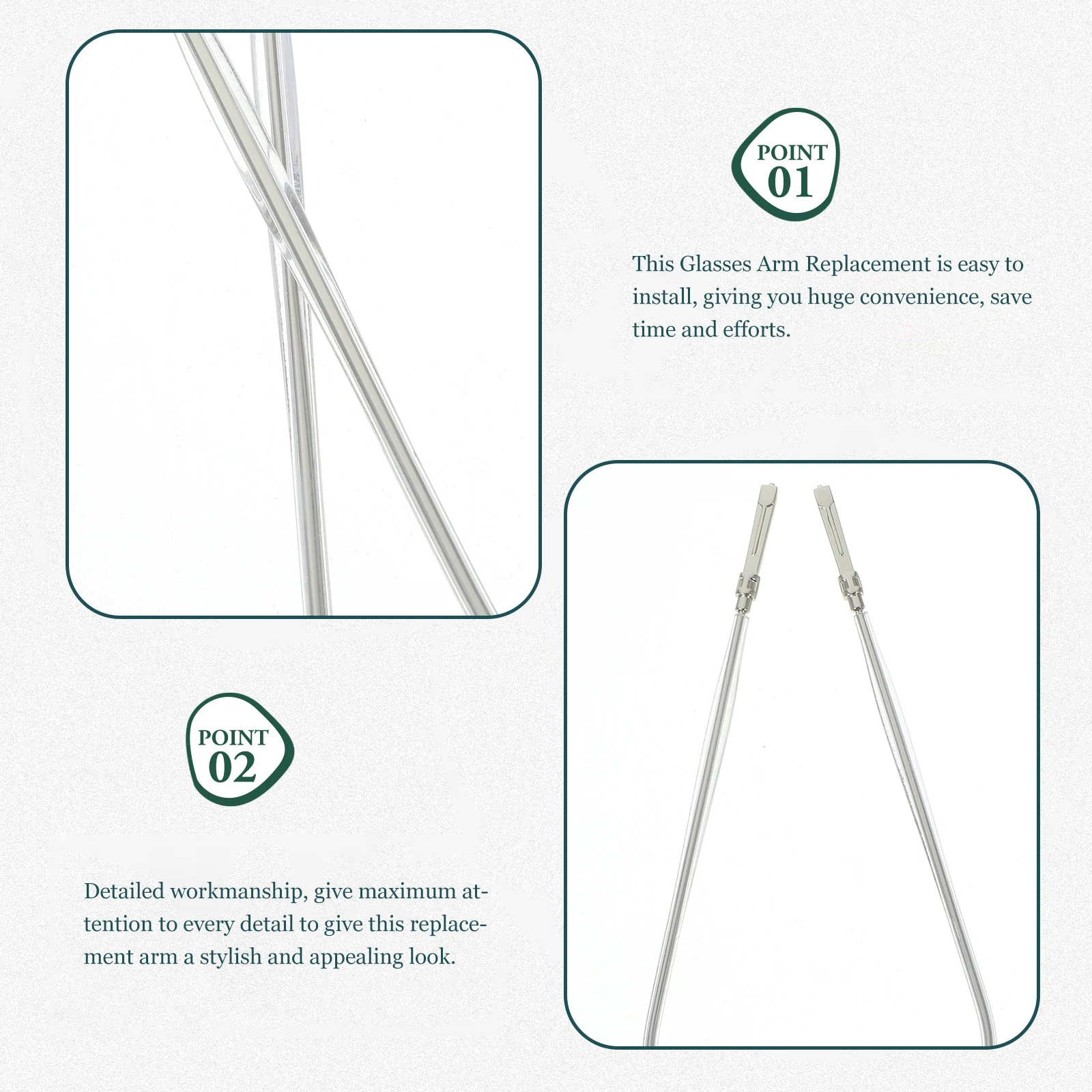 

Metal Temple Accessories Eyeglass Arms Replacement Glasses Eyeglasses Legs Tips All Inclusive
