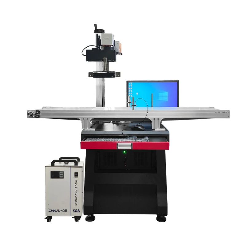 Automatic visual positioning online ultraviolet marking machine 10W, for pet bottle ABS cap electronics
