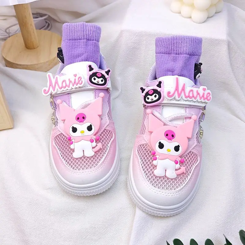 

Sweet Kuromi Anime Kawaii Sanrio Soft Casual Mesh Shoes Cute Cartoon Ins Breathable Sneakers Princess Sandals Kids Gifts