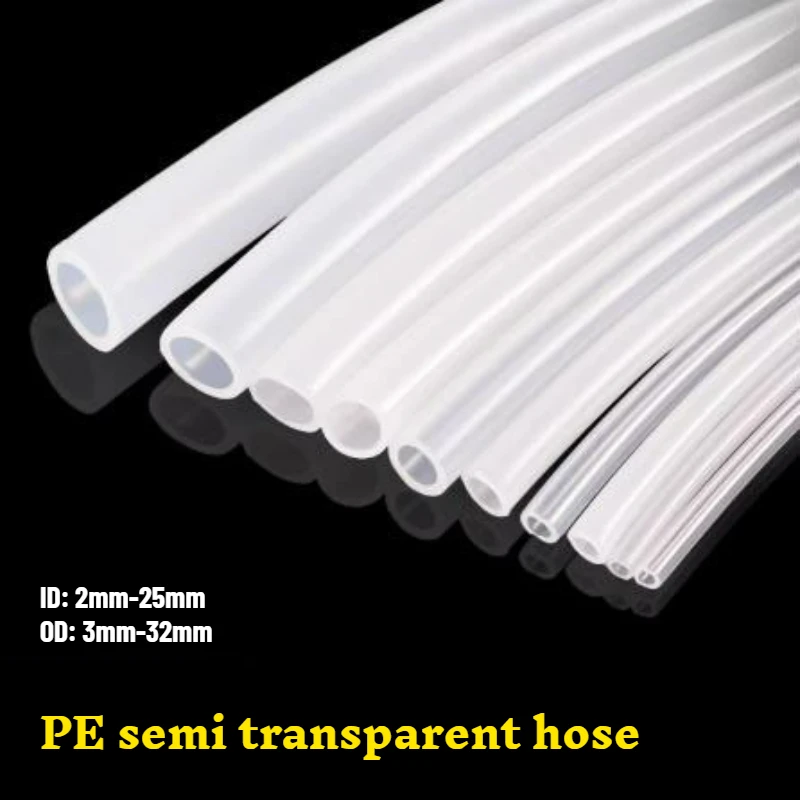 

1-20M PE Gas Tube Polyethylene Oil Tube White Semi Transparent PE Hose Acid and Alkali Resistant OD 3mm-32mm ID 2mm-25mm
