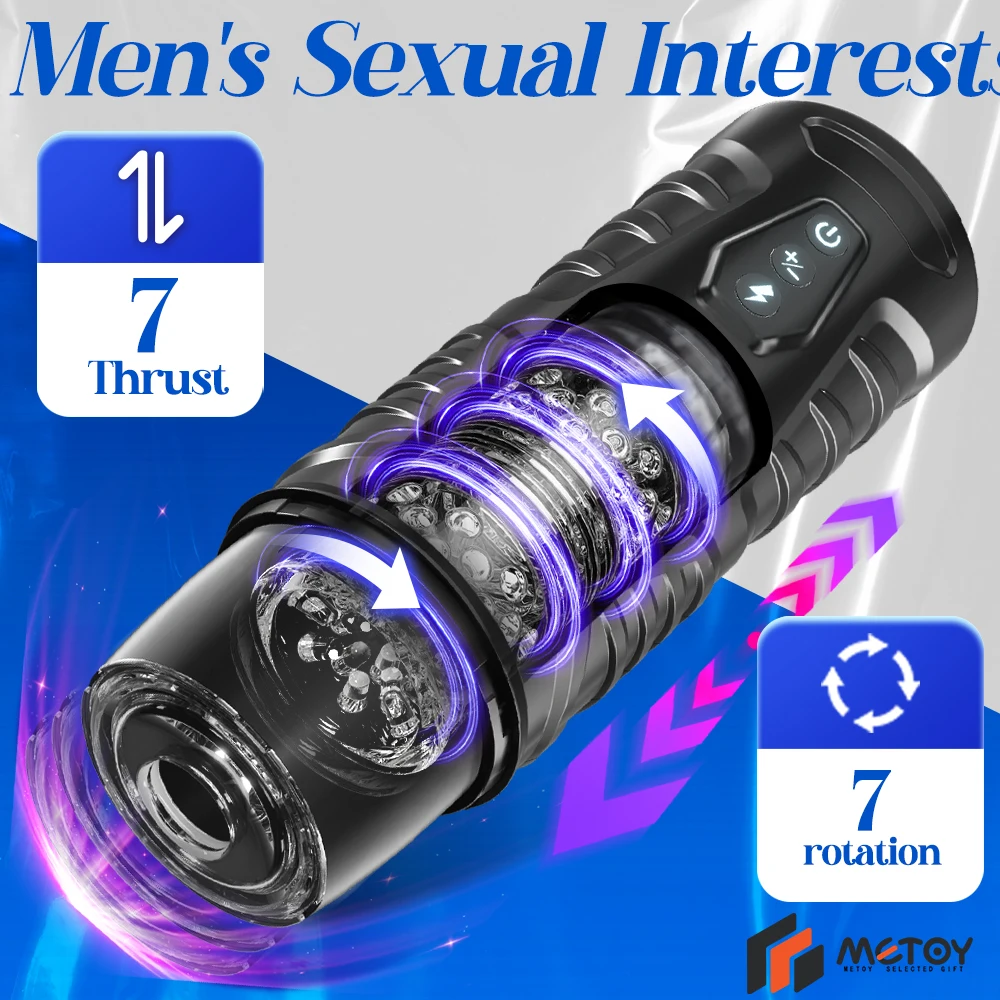 Automatic Male Masturbator 7 Thrusting Rotating Modes Mastubator Cup Electric Pocket Pussy For Penis Sex Toy For Men