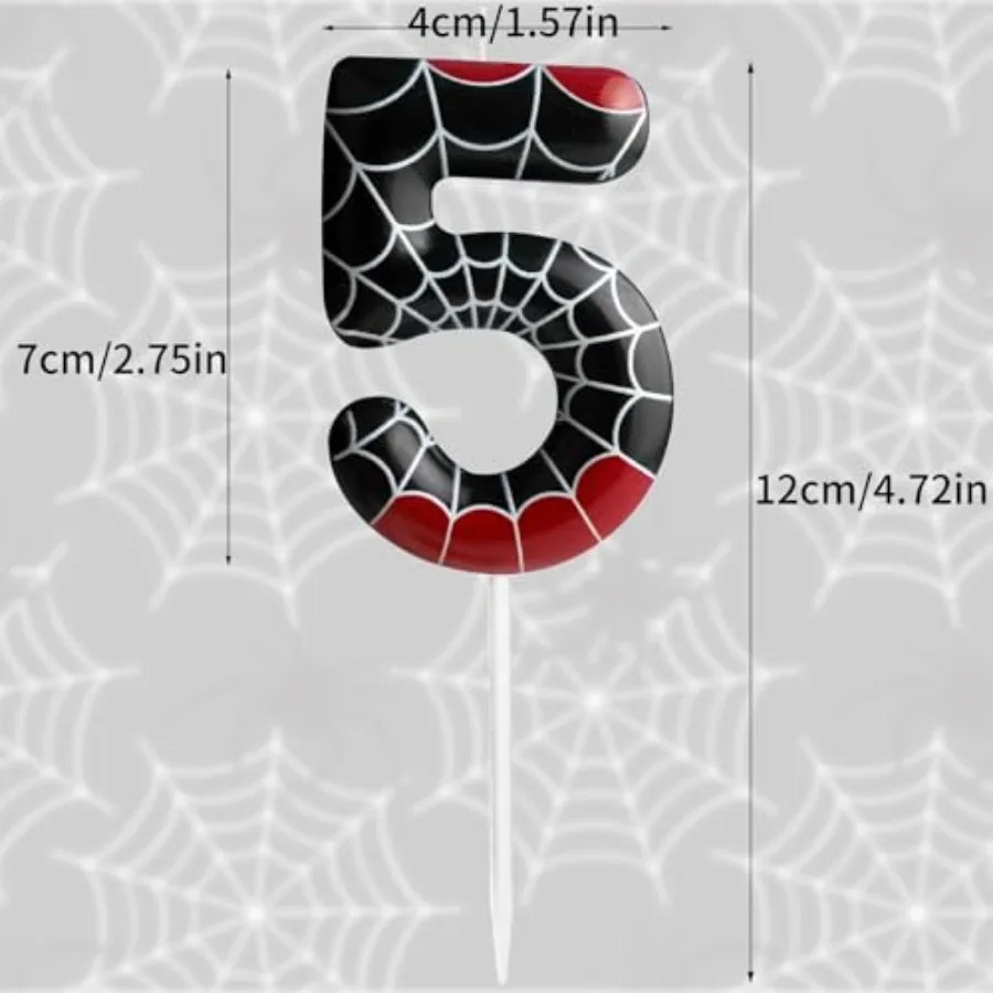 s Candle th Birthday Candle Black Red s Web Cake Decoration Birthday Party Supplies s Cartoon Themed Cake Topper Decorations fo
