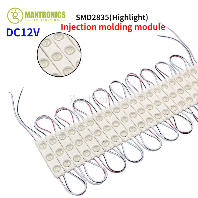 

20pcs/lot DC12V 2835 SMD 3 LED Module Injection Waterproof IP67 Decorative 2835 Hard Strip Bar Light Lamp White Red Green Blue