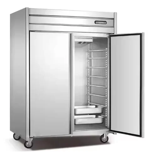 

Cross-border Kitchen Equipment Double Door Stainless Steel Vertical Refrigerator