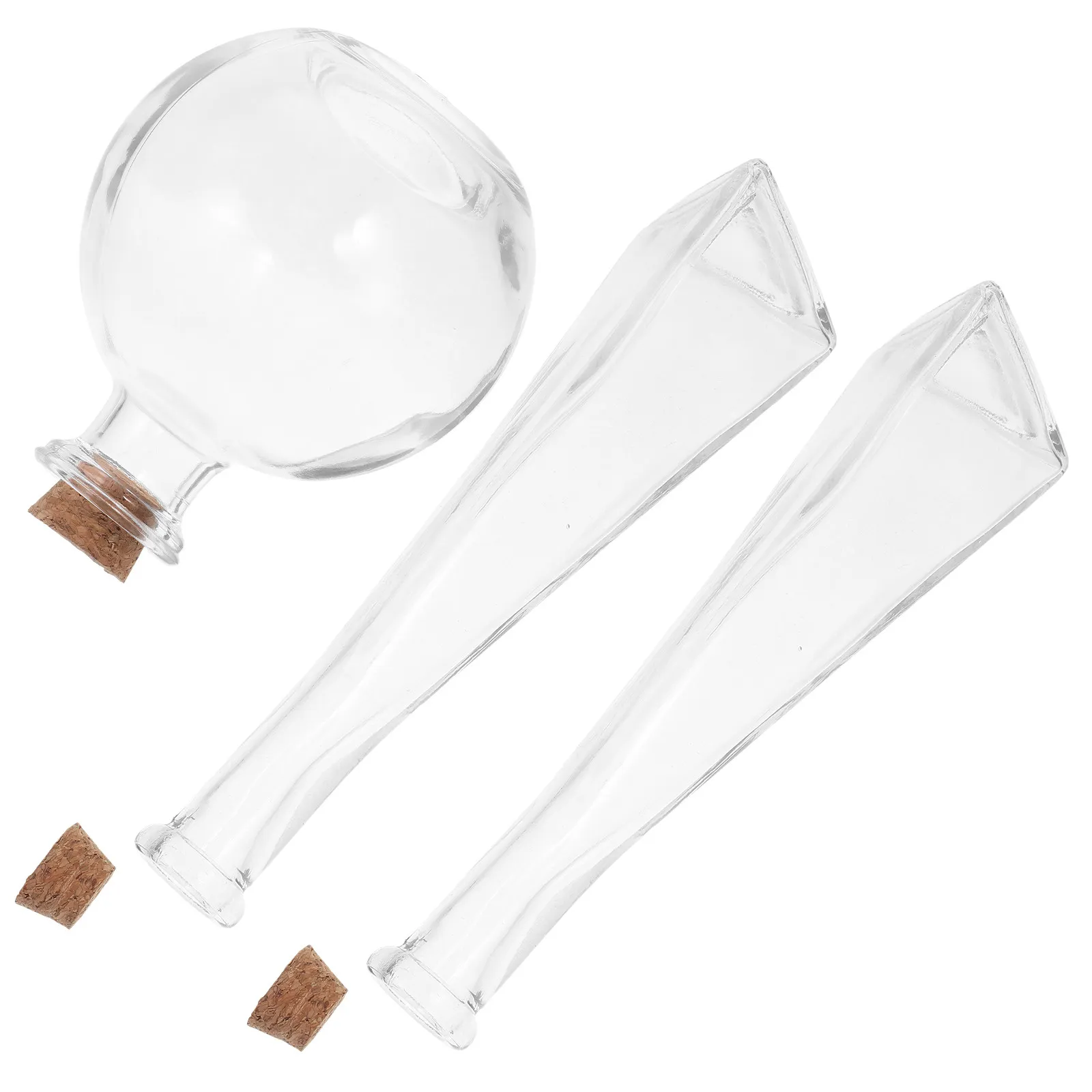 Lot de 3 Bouteilles Transparentes pour Souvenirs de Mariage – Kit de Récipients en Verre avec Couvercles pour Cérémonie de l'Unité