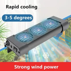 Aquarium Fish Tank Cooling Fan System Chiller Control Reduce Water Temperature 2/3/4/5 Fan Set Cooler Marine Pond Accessories