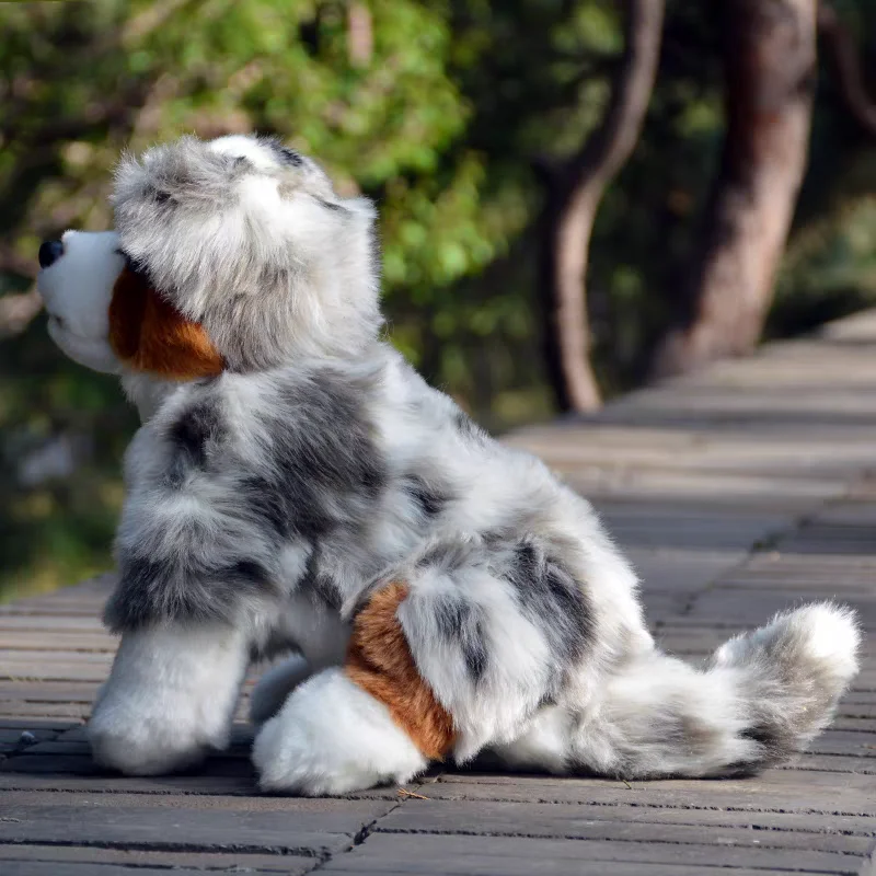 Lifelike Australian Shepherd Dog Little Puppy Animal Lovely Soft Stuffed Doll Cute Plush Toy Boy Girl Birthday Gift 1pc