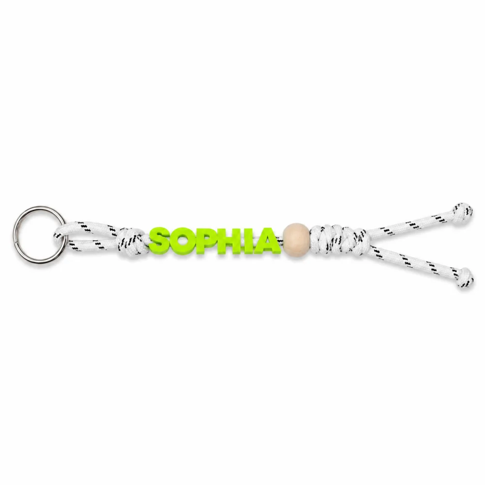 Customizable 3D Text Braided Key Ring