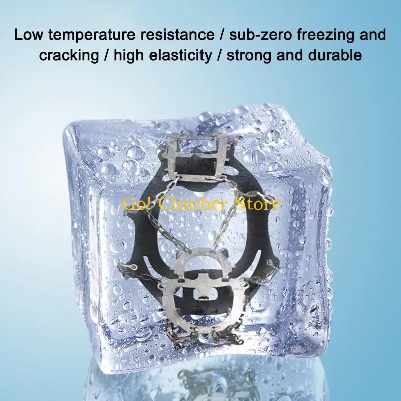 Q84C Ice Cleats Traction Snow Grips for Boots Shoes Women Men Anti Slip 18 Spikes Safe Protector for Walking Mountaineering
