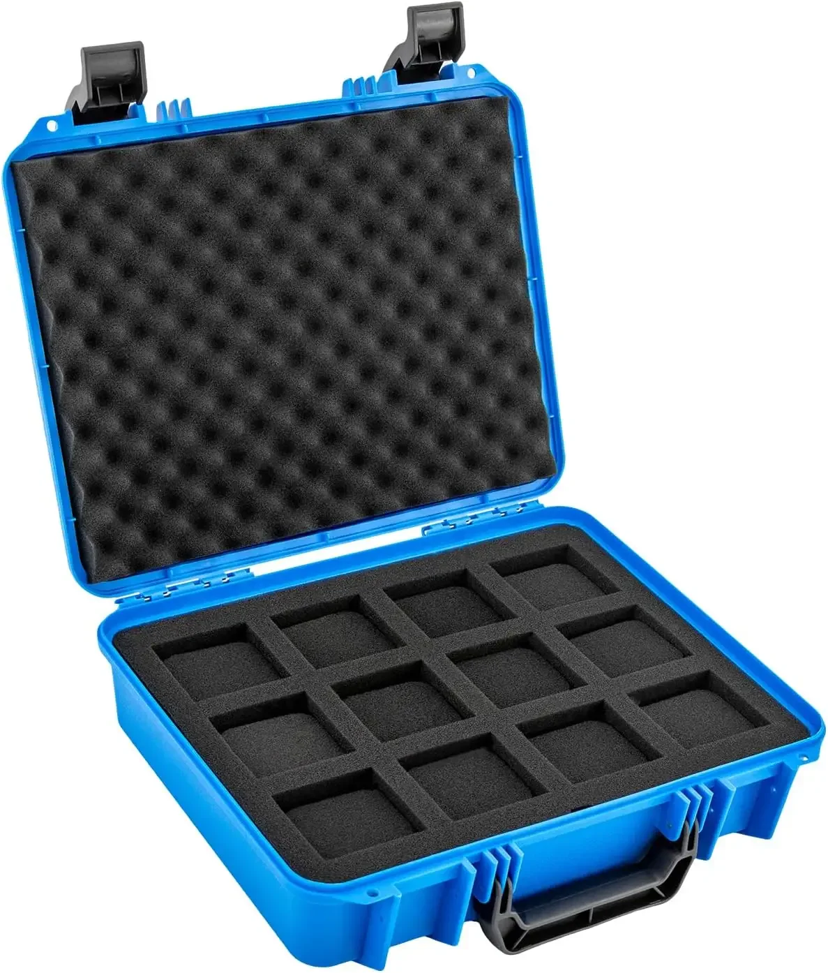 

Коробка для сбора часов с 12 слотами, противоударный чехол для хранения часов с отверстием для защитного замка, 33,5*25*6,5 см, синий