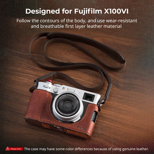 Imagen 2 del producto Kit de media funda de cuero SmallRig para trípode FUJIFILM X100VI Compatible con correa de hombro portátil de fácil acceso, protección de precisión
