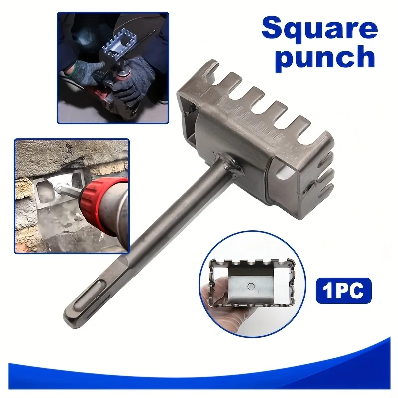 

Square Drill Hole Opener Electric Hammer Hole Expansion Plumber Electrician Wall Slotting Installation Socket Tool Accessories