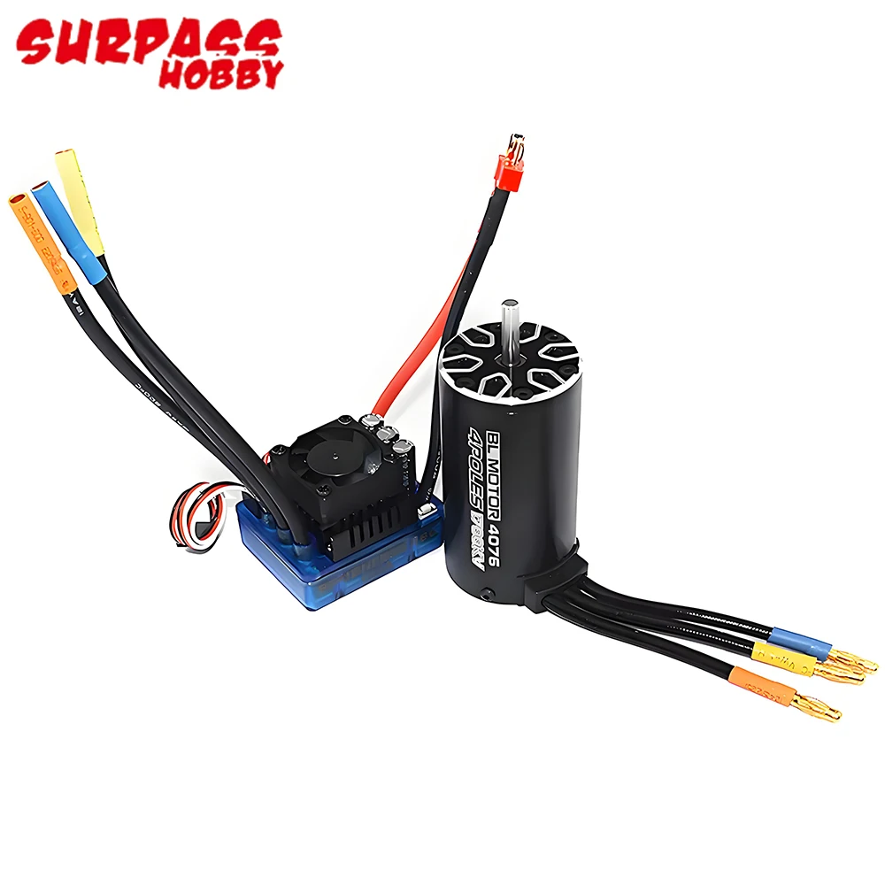 Surpass Hobby 4076 1350KV/1550KV/1700KV/2000KV/2250KV Sensorless Brushless Motor 120A 3-6S ESC For 1/8 1:8 RC Car - view 2