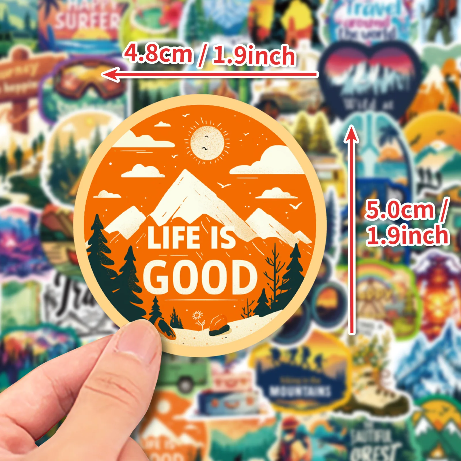 50pcs Outdoor Hiking Adventure Camping Camping Mountaineering Sports Graffiti Stickers