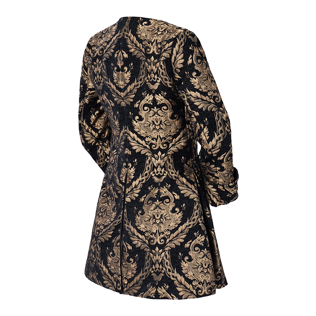 고딕 귀족 남자 코트 골드 블랙 블루 브로케이드 코트 중세 고딕 엘리자베스 빅토리아 재킷 할로윈 파티 복장