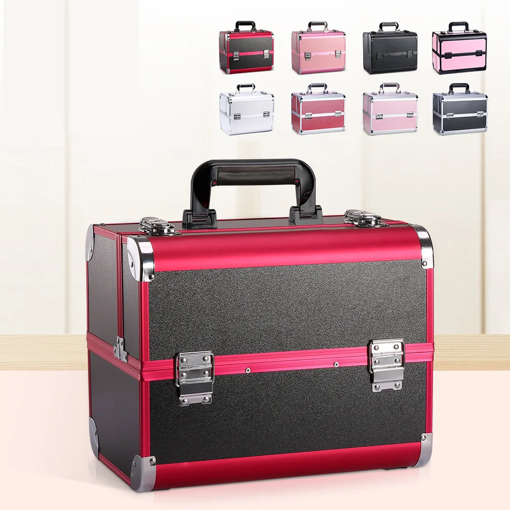 

Aluminum Alloy Professional Makeup Case Beauty Salon Embroidery Nail Tool Box