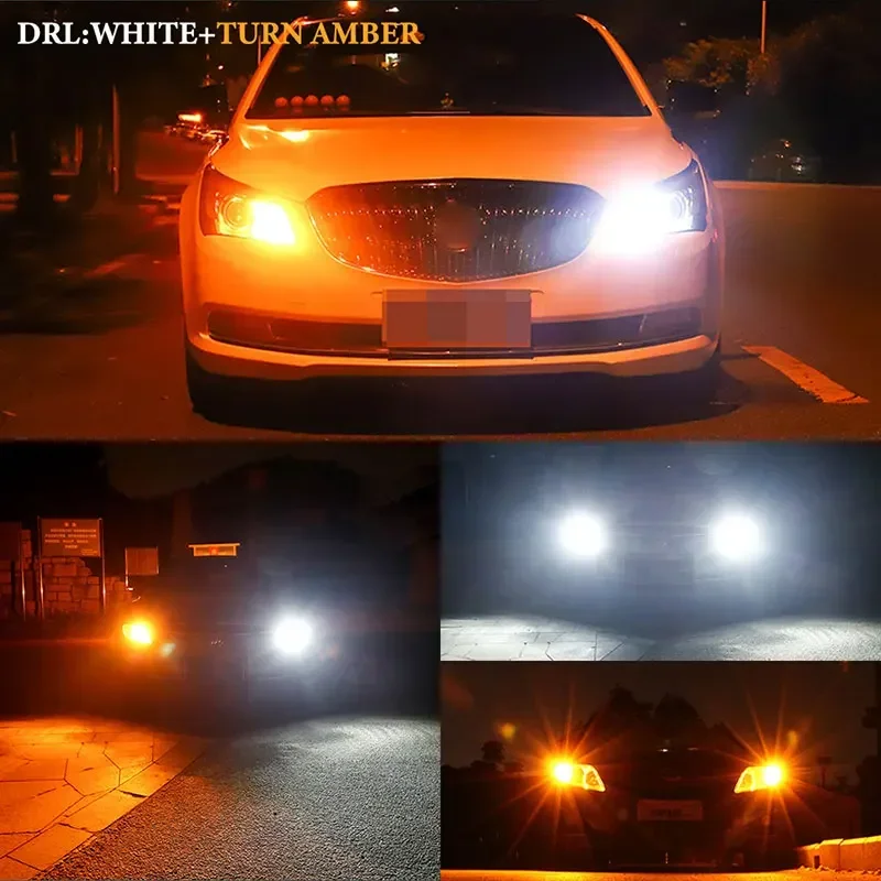 2 قطعة T25 3157 ثنائي اللون P27/7 واط 42SMD السوبر مشرق سيارة عكس مصباح النهار تشغيل ضوء بدوره إشارة الفرامل عكس ضوء 12 فولت #5
